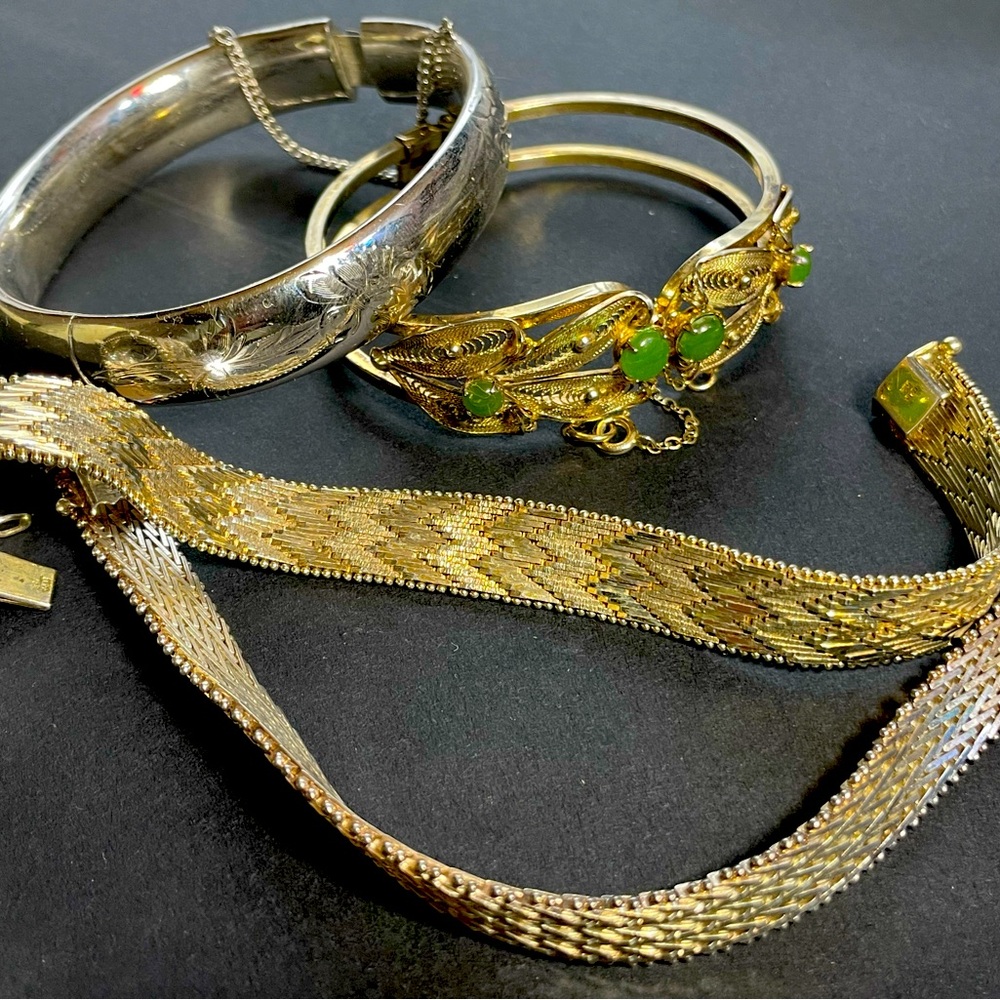 Elegant Gold and Silver Bracelet Set